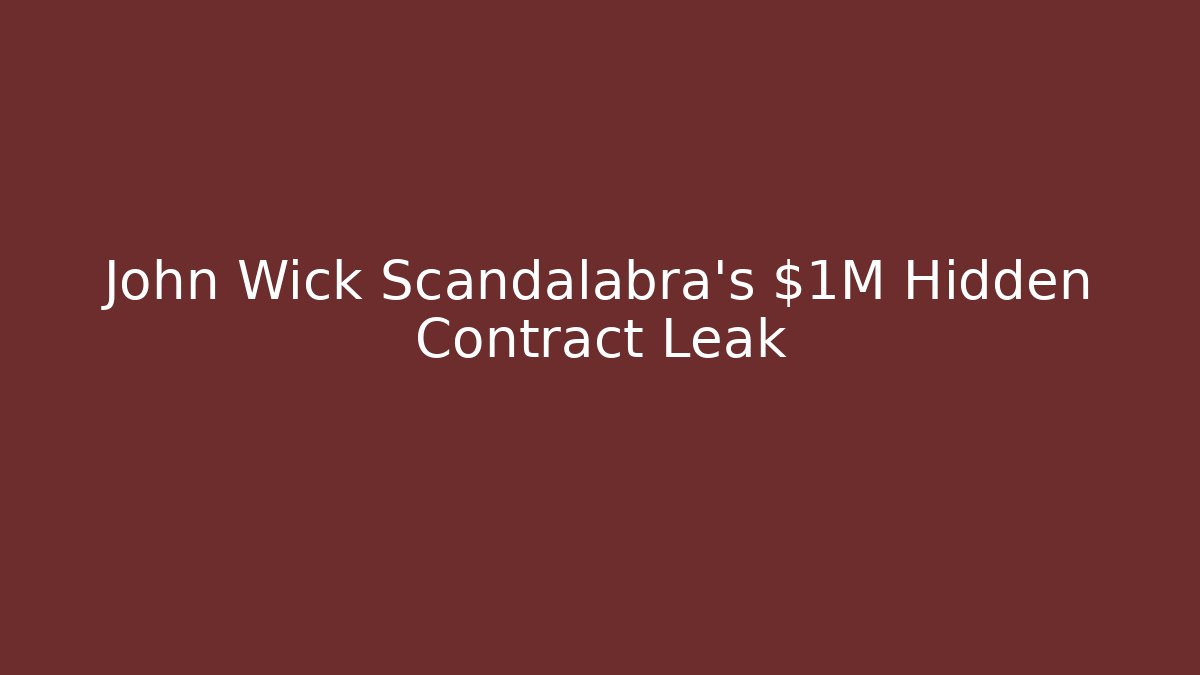 John Wick Scandalabra’s $1M Hidden Contract Leak
