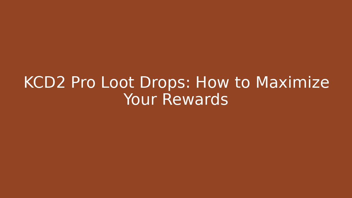 KCD2 Pro Loot Drops: How to Maximize Your Rewards