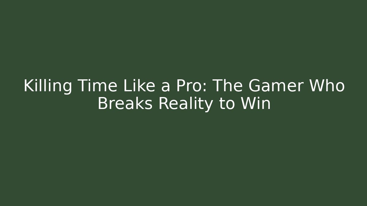 Killing Time Like a Pro: The Gamer Who Breaks Reality to Win
