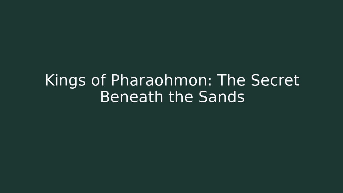 Kings of Pharaohmon: The Secret Beneath the Sands