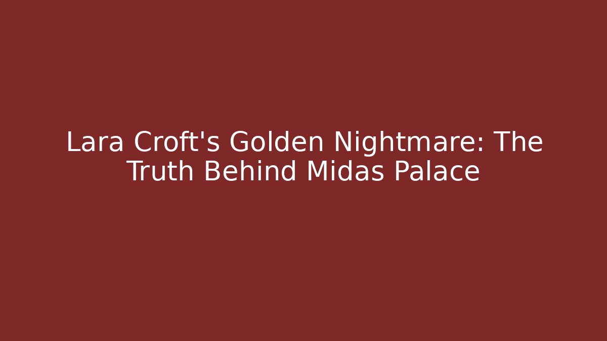 Lara Croft's Golden Nightmare: The Truth Behind Midas Palace