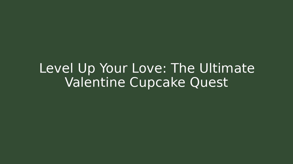 Level Up Your Love: The Ultimate Valentine Cupcake Quest - Boomer Naturals