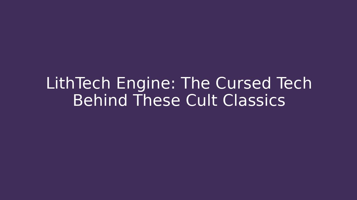 LithTech Engine: The Cursed Tech Behind These Cult Classics