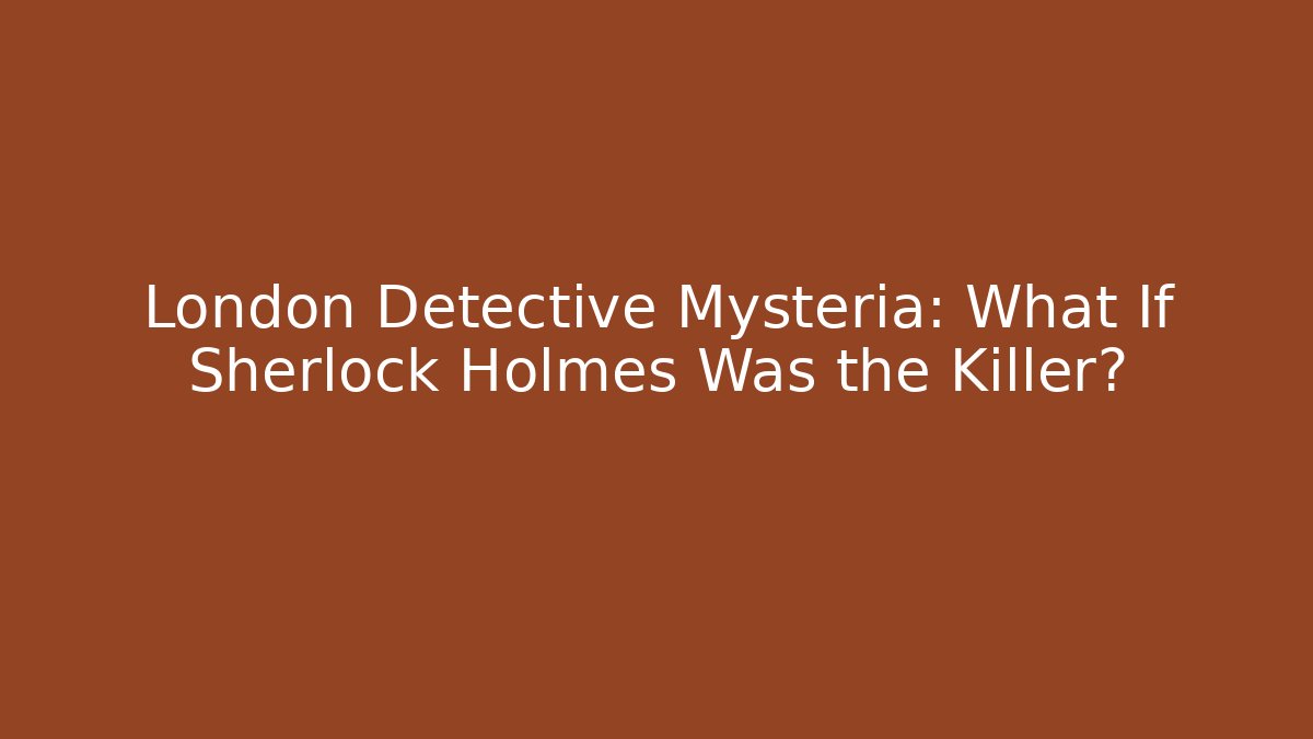 London Detective Mysteria: What If Sherlock Holmes Was the Killer?