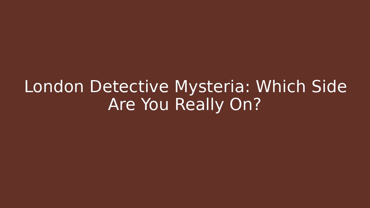 London Detective Mysteria: Which Side Are You Really On?