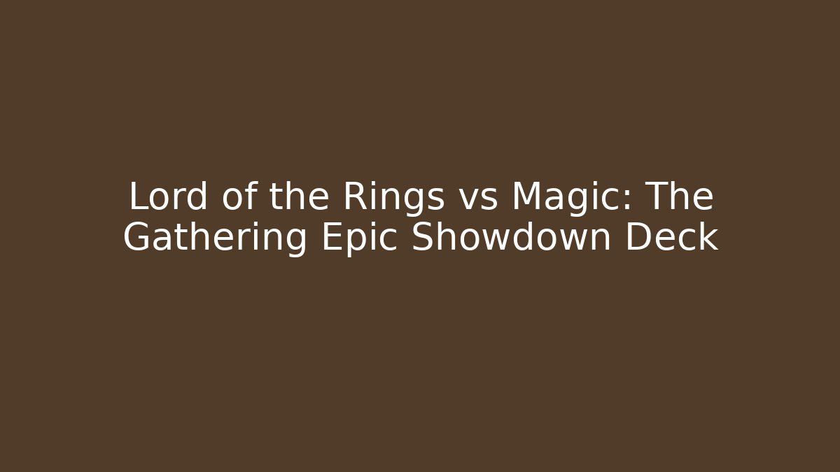 Lord of the Rings vs Magic: The Gathering Epic Showdown Deck