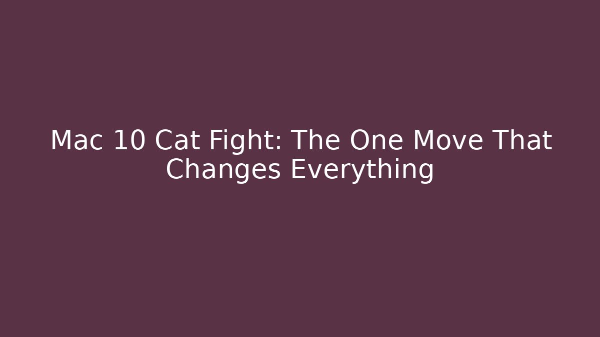 Mac 10 Cat Fight: The One Move That Changes Everything - Boomer Naturals