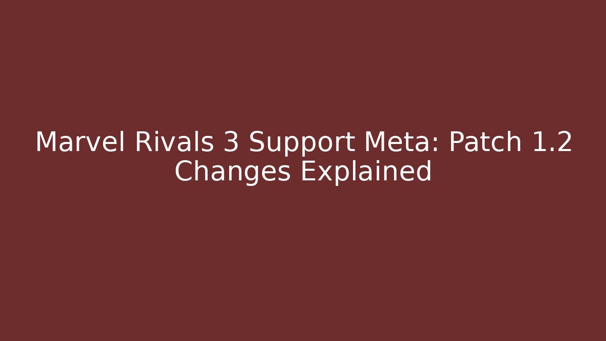 Marvel Rivals 3 Support Meta: Patch 1.2 Changes Explained
