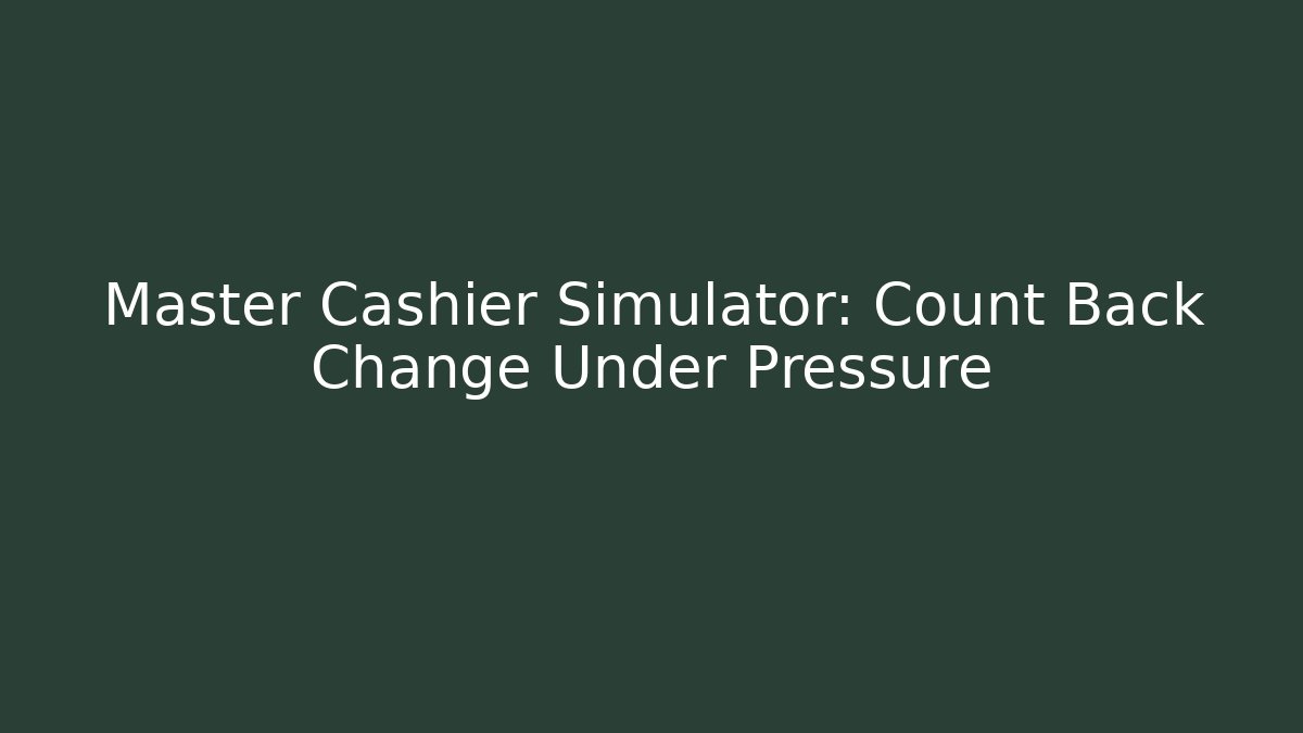 Master Cashier Simulator: Count Back Change Under Pressure - Boomer Naturals
