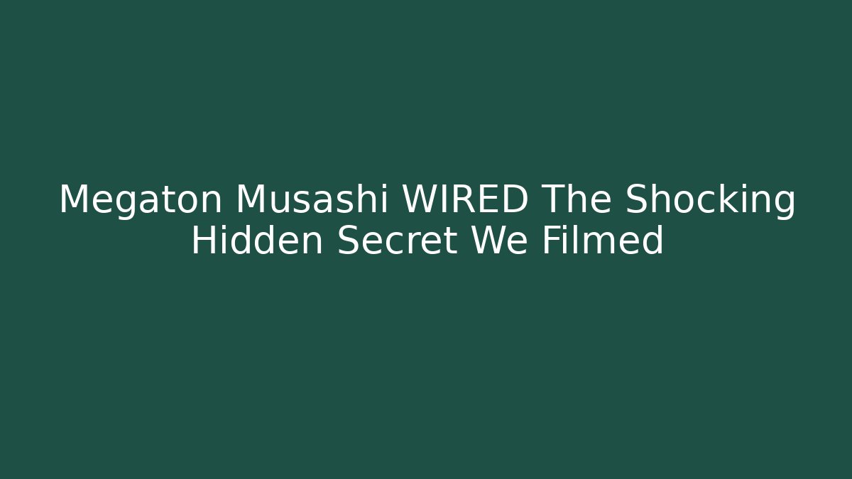 Megaton Musashi WIRED The Shocking Hidden Secret We Filmed