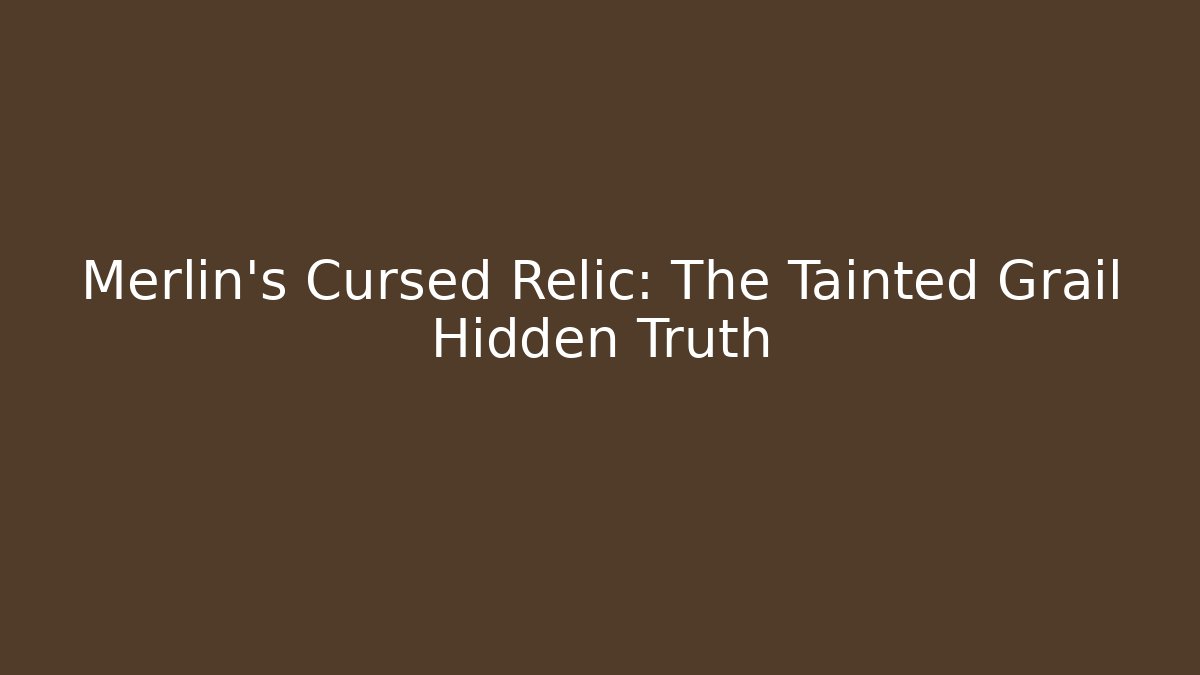 Merlin's Cursed Relic: The Tainted Grail Hidden Truth