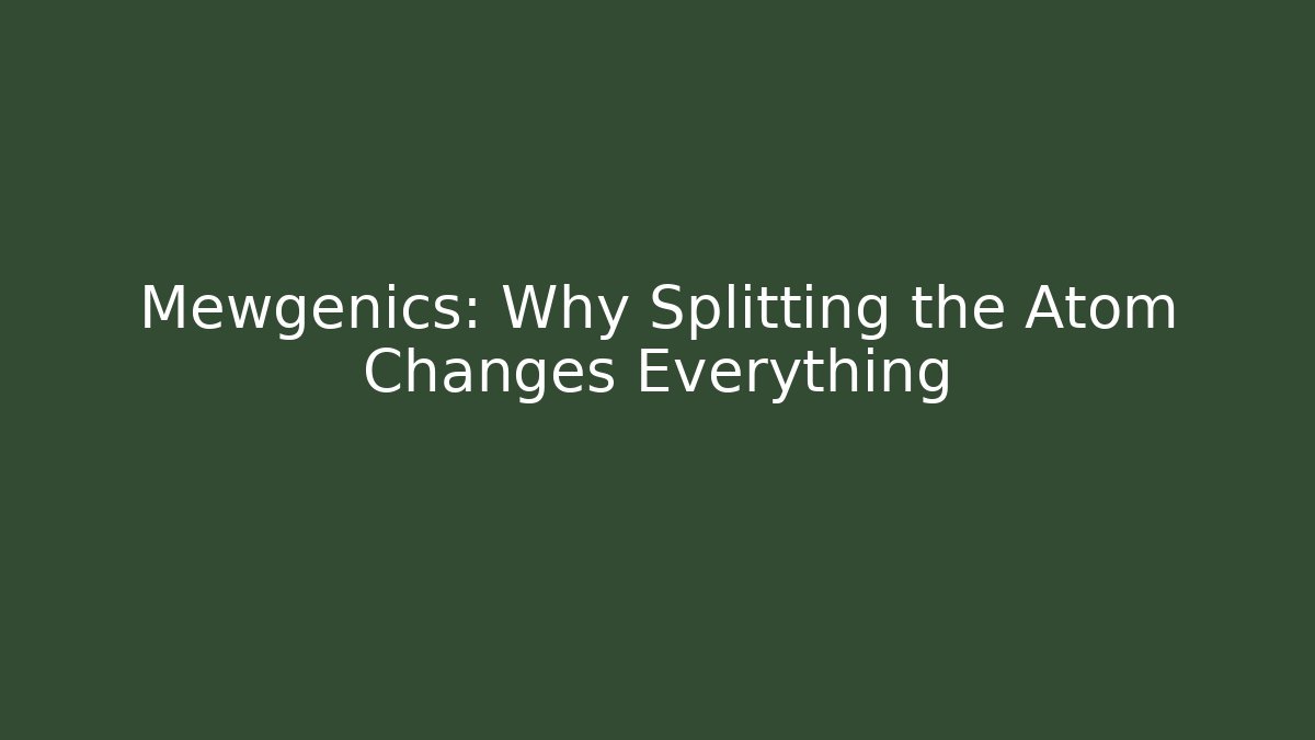 Mewgenics: Why Splitting the Atom Changes Everything