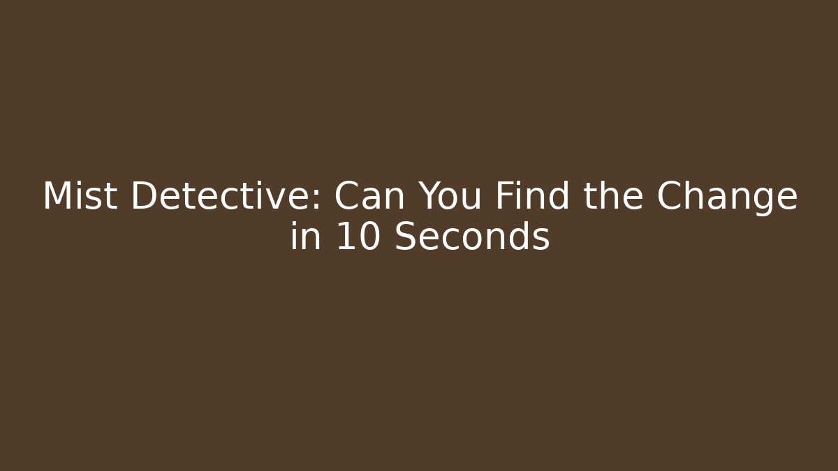 Mist Detective: Can You Find the Change in 10 Seconds