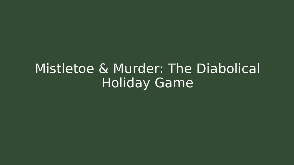 Mistletoe & Murder: The Diabolical Holiday Game