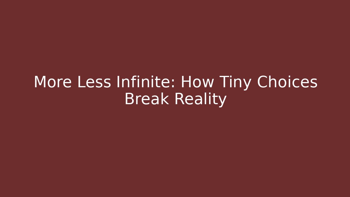 More Less Infinite: How Tiny Choices Break Reality