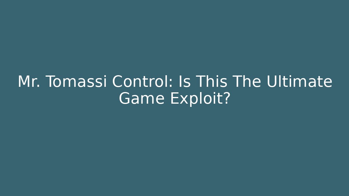 Mr. Tomassi Control: Is This The Ultimate Game Exploit? - Boomer Naturals