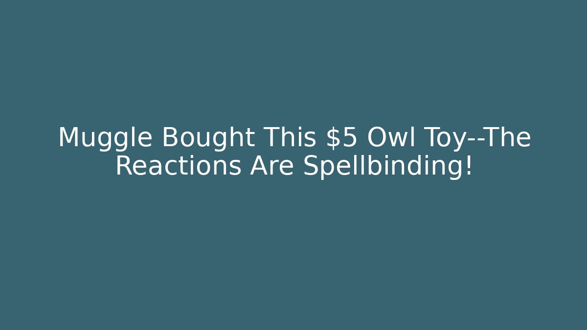 Muggle Bought This $5 Owl Toy—The Reactions Are Spellbinding!