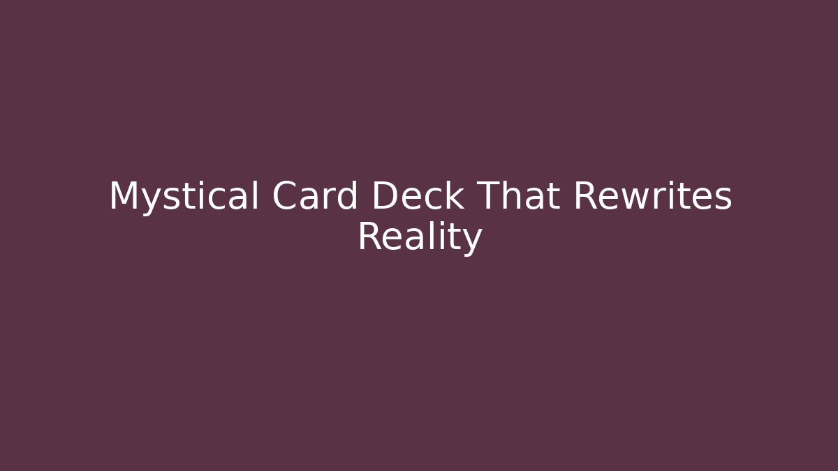 Mystical Card Deck That Rewrites Reality