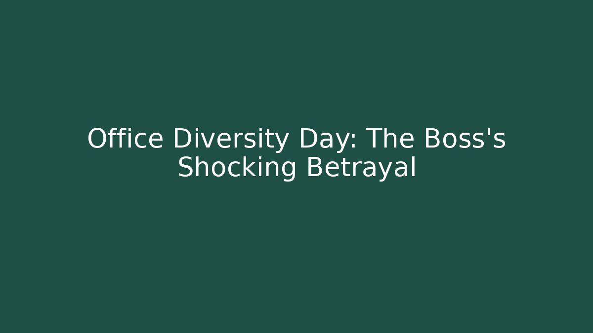Office Diversity Day: The Boss's Shocking Betrayal