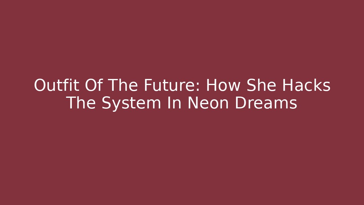 Outfit Of The Future: How She Hacks The System In Neon Dreams