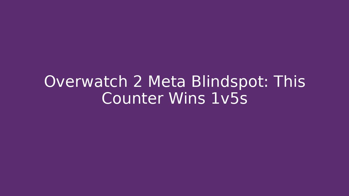 Overwatch 2 Meta Blindspot: This Counter Wins 1v5s - Boomer Naturals