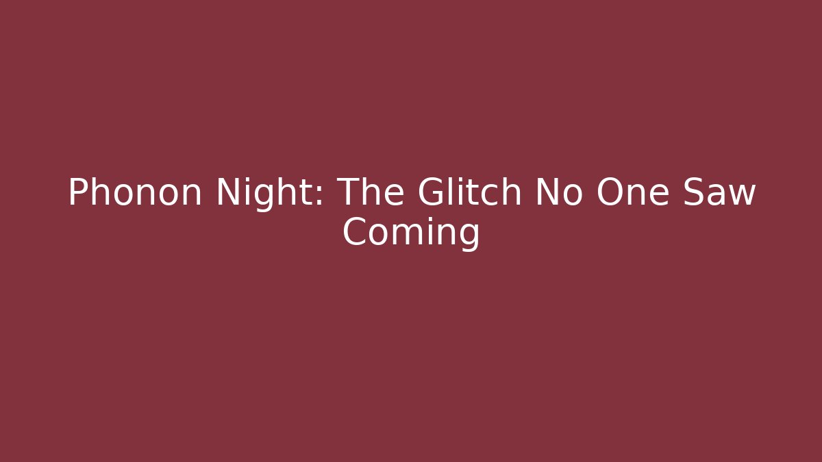 Phonon Night: The Glitch No One Saw Coming