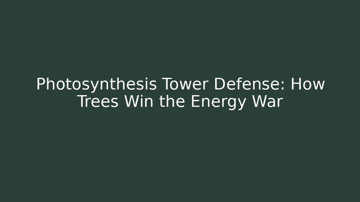 Photosynthesis Tower Defense: How Trees Win the Energy War