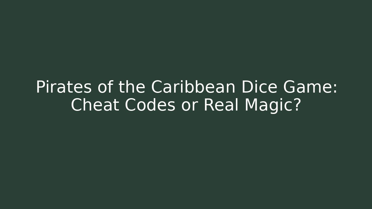 Pirates of the Caribbean Dice Game: Cheat Codes or Real Magic?