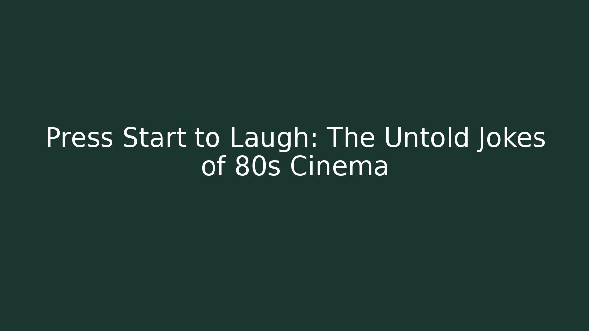 Press Start to Laugh: The Untold Jokes of 80s Cinema
