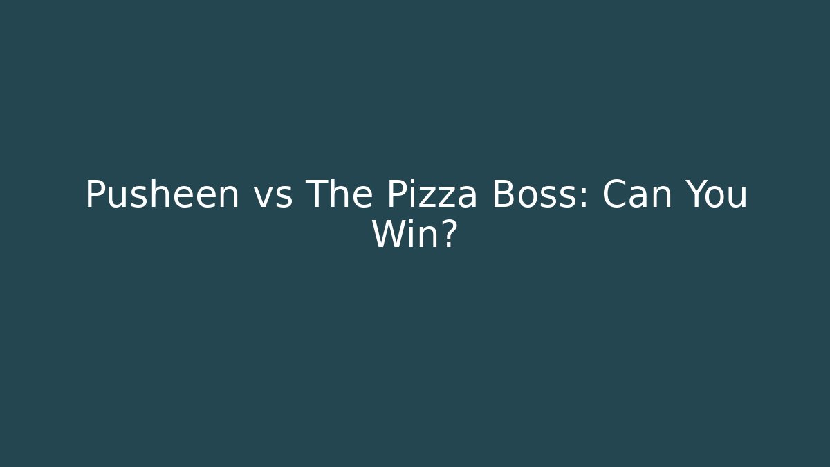 Pusheen vs The Pizza Boss: Can You Win?