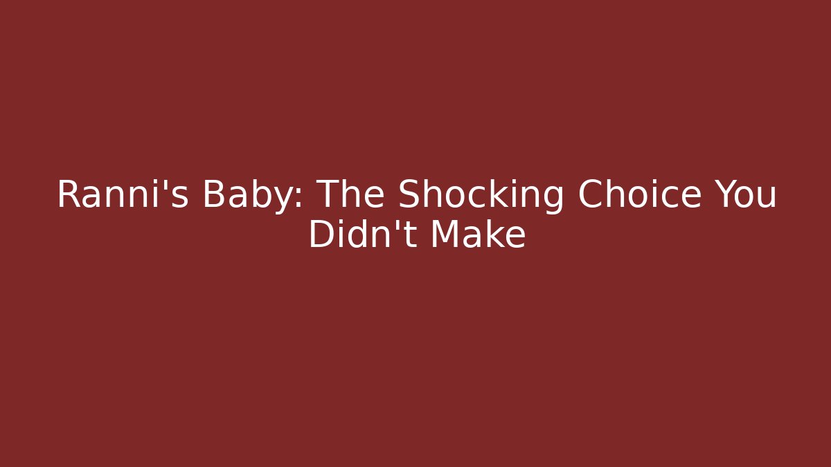 Ranni's Baby: The Shocking Choice You Didn't Make