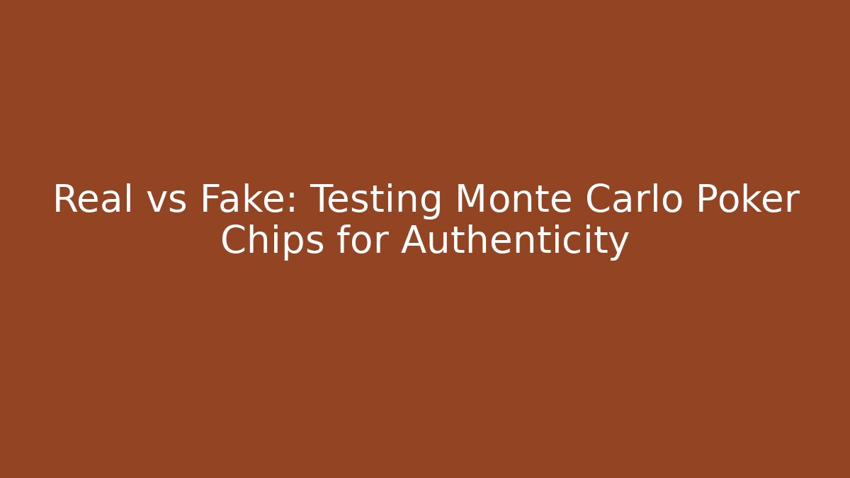 Real vs Fake: Testing Monte Carlo Poker Chips for Authenticity - Boomer Naturals