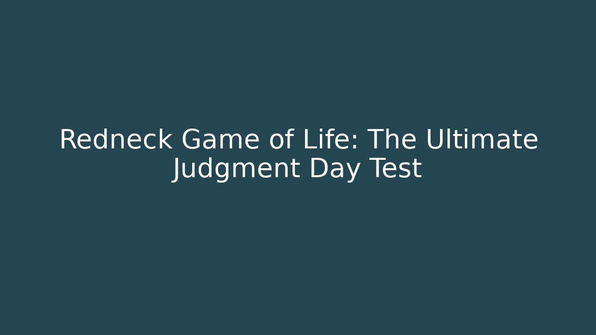 Redneck Game of Life: The Ultimate Judgment Day Test
