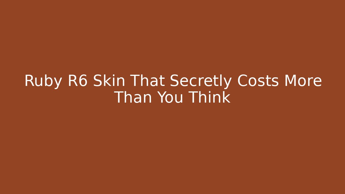 Ruby R6 Skin That Secretly Costs More Than You Think