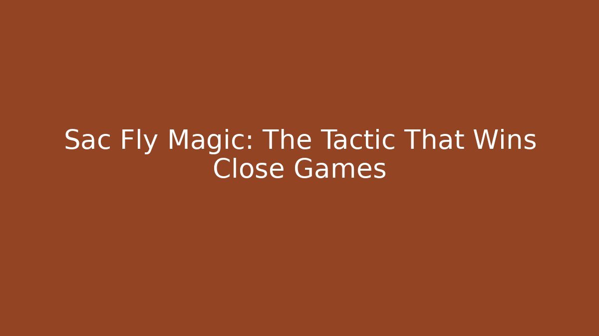 Sac Fly Magic: The Tactic That Wins Close Games - Boomer Naturals