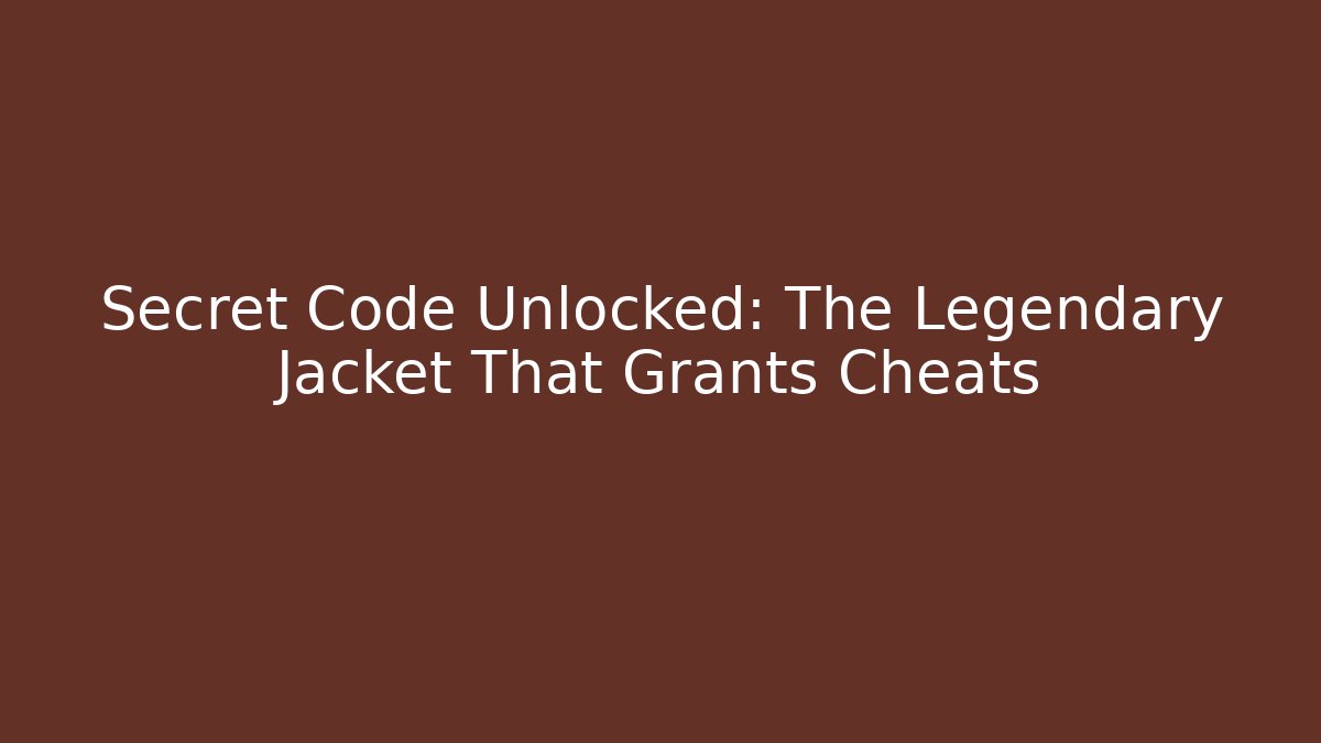 Secret Code Unlocked: The Legendary Jacket That Grants Cheats - Boomer Naturals