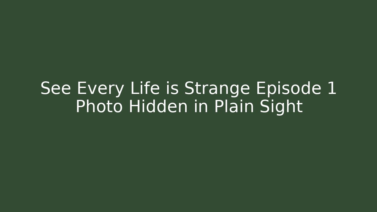 See Every Life is Strange Episode 1 Photo Hidden in Plain Sight