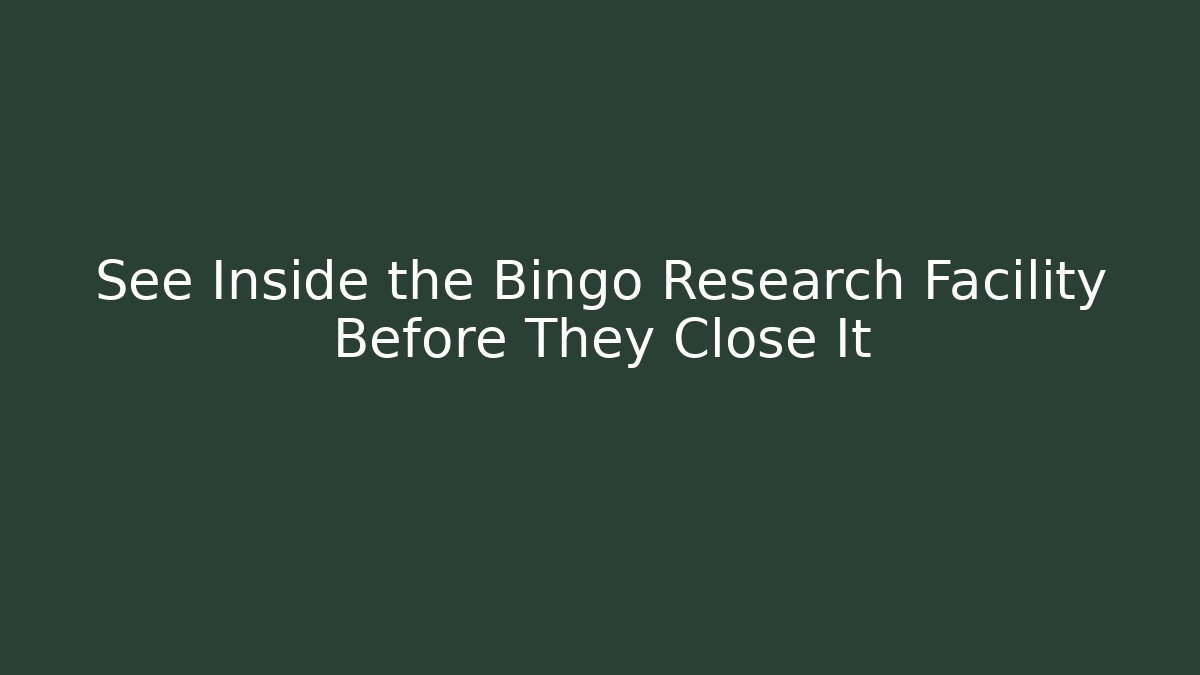 See Inside the Bingo Research Facility Before They Close It