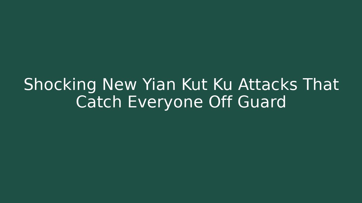 Shocking New Yian Kut Ku Attacks That Catch Everyone Off Guard