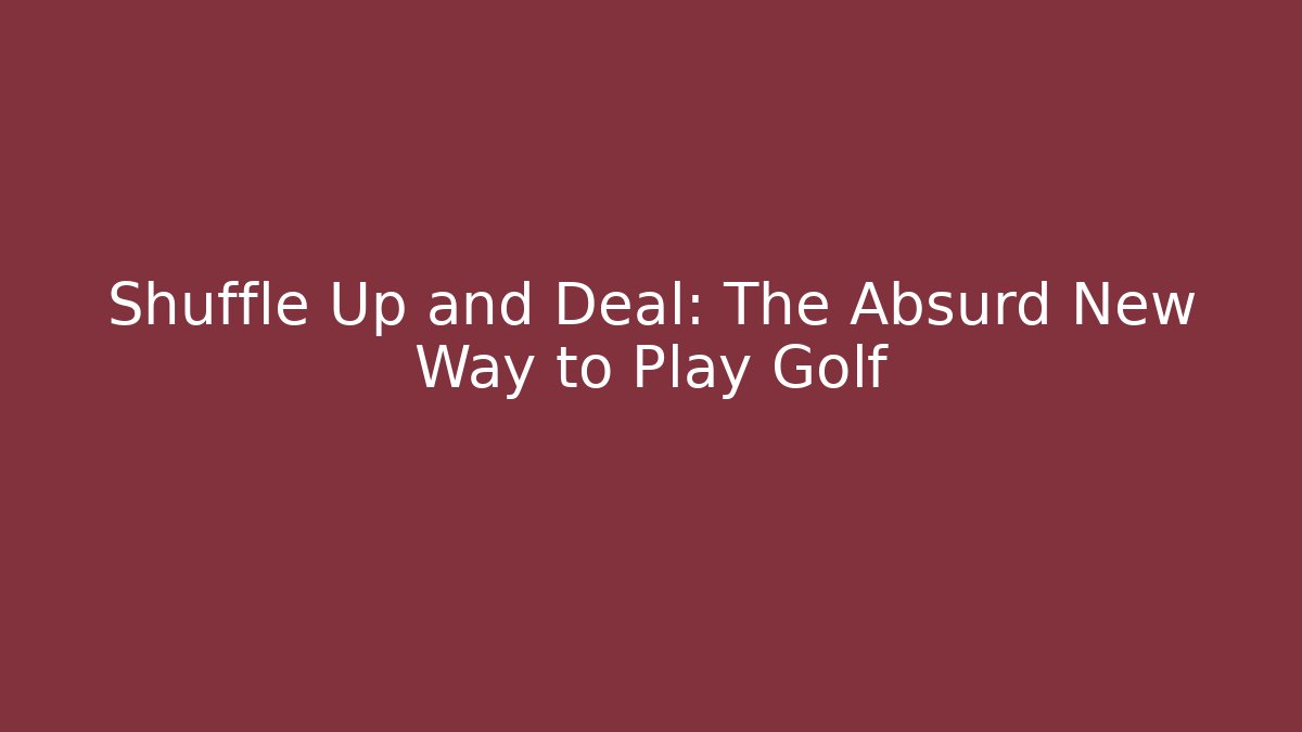 Shuffle Up and Deal: The Absurd New Way to Play Golf - Boomer Naturals