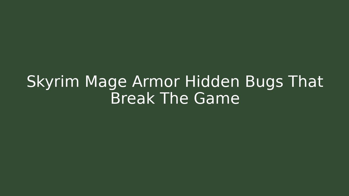Skyrim Mage Armor Hidden Bugs That Break The Game - Boomer Naturals