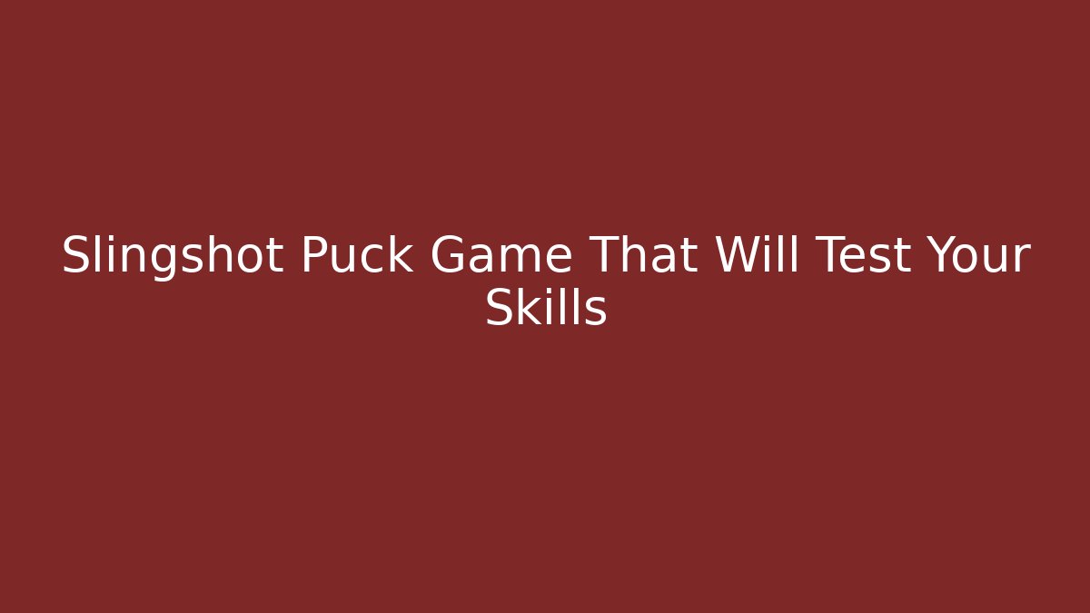 Slingshot Puck Game That Will Test Your Skills