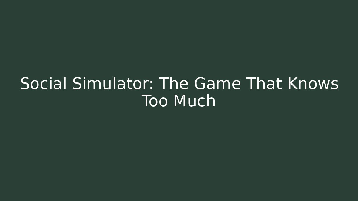 Social Simulator: The Game That Knows Too Much