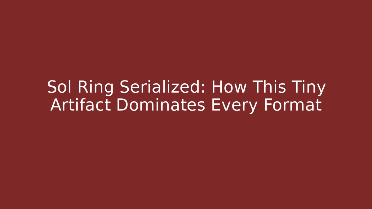 Sol Ring Serialized: How This Tiny Artifact Dominates Every Format