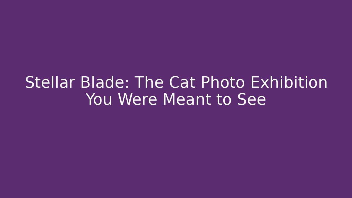 Stellar Blade: The Cat Photo Exhibition You Were Meant to See