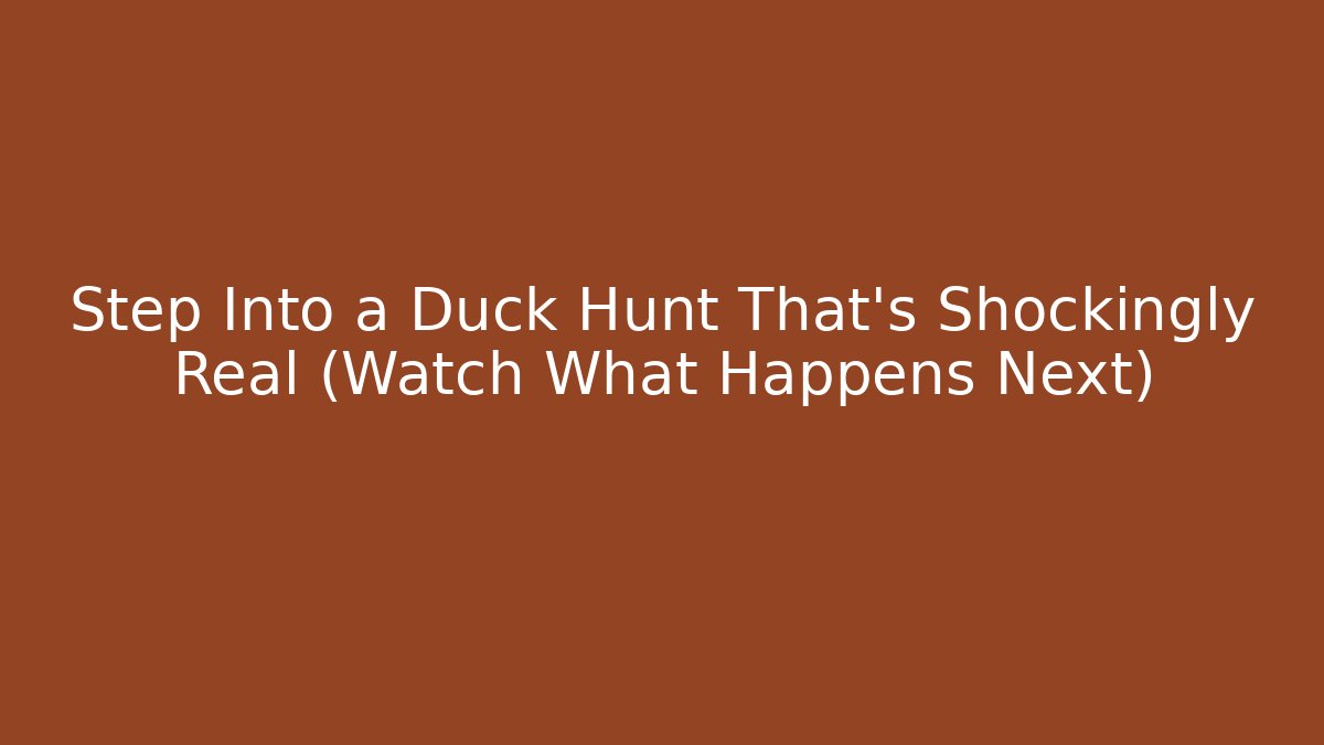 Step Into a Duck Hunt That’s Shockingly Real (Watch What Happens Next)