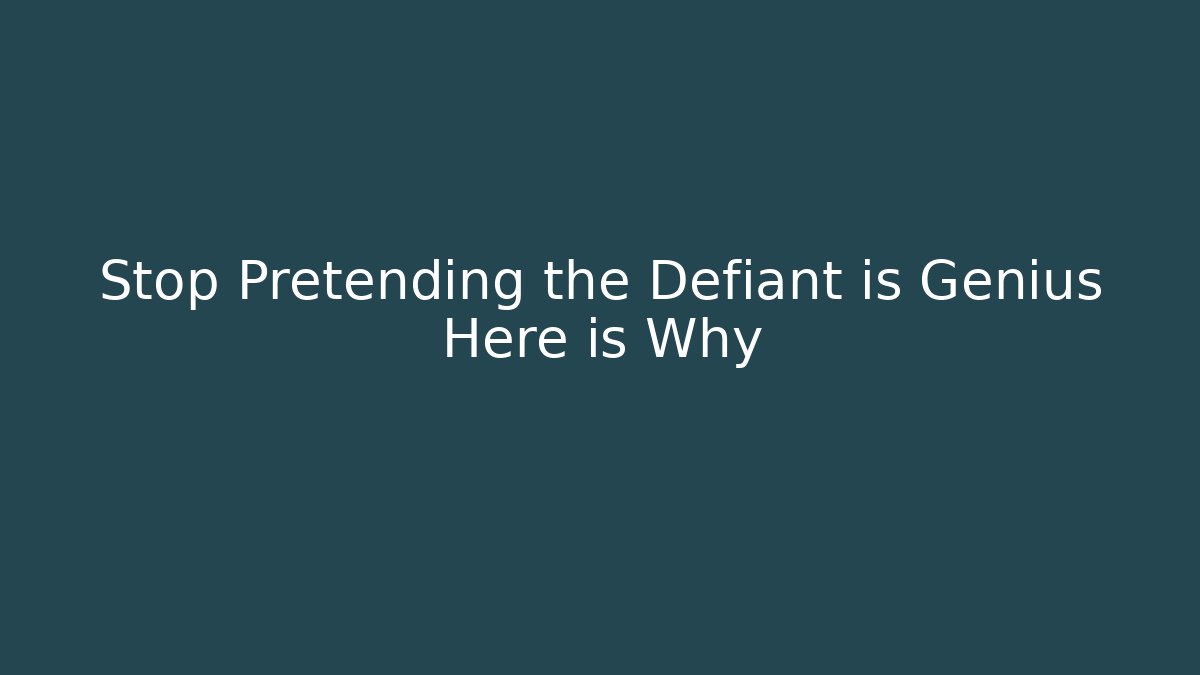 Stop Pretending the Defiant is Genius Here is Why - Boomer Naturals