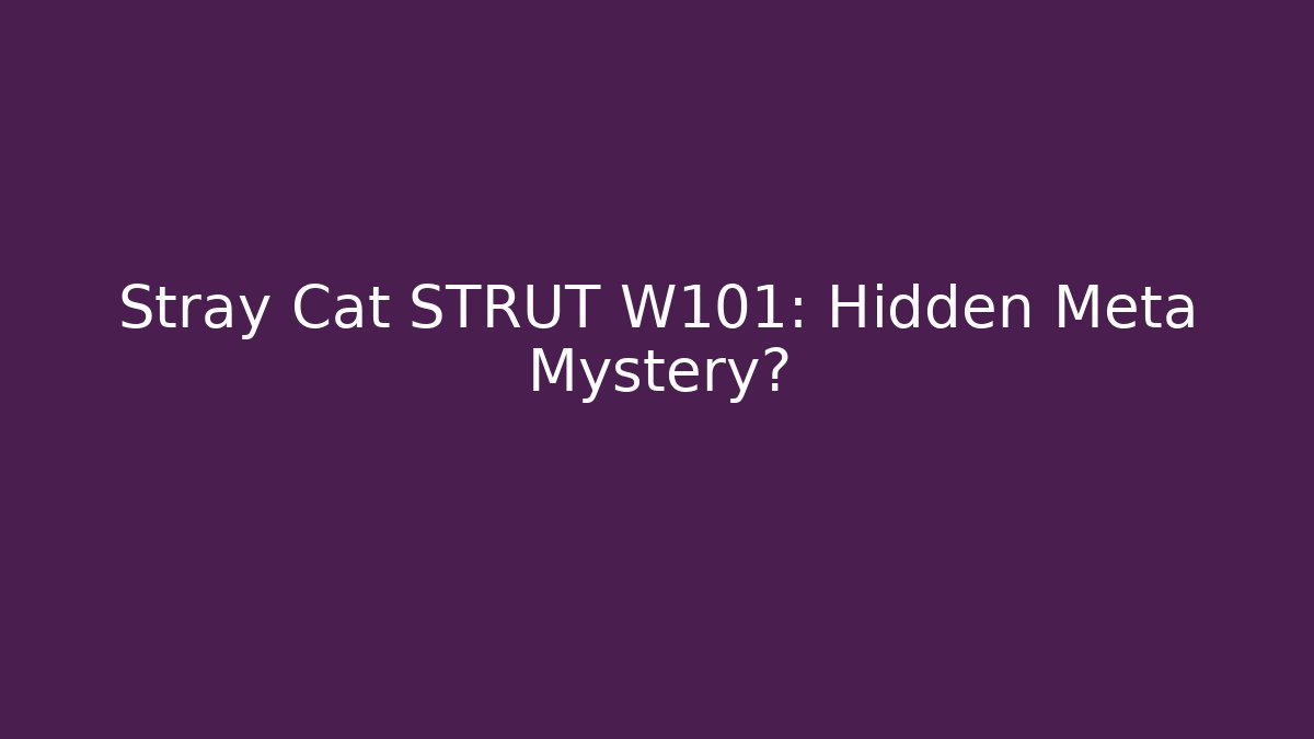 Stray Cat STRUT W101: Hidden Meta Mystery?
