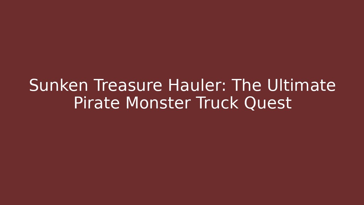 Sunken Treasure Hauler: The Ultimate Pirate Monster Truck Quest