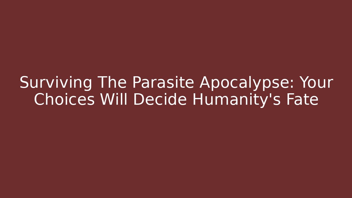 Surviving The Parasite Apocalypse: Your Choices Will Decide Humanity's Fate